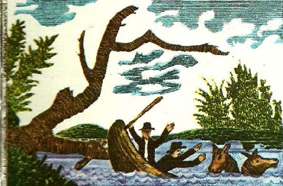 unknow artist en kanot valtes av en flytande tradstam France oil painting art